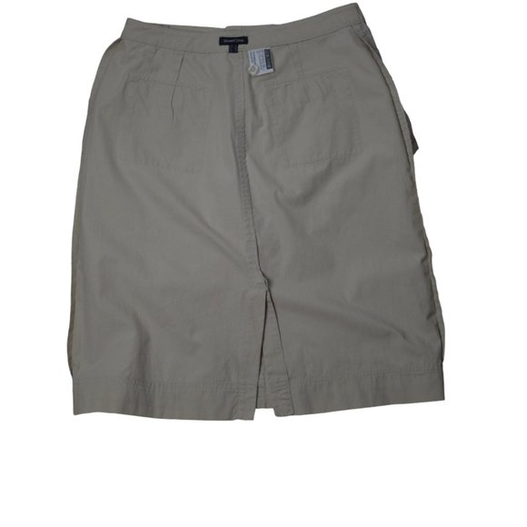 Pencil Skirt Khaki cotton blend Outdoor Women sz GB 10 by Street One - Picture 5 of 8